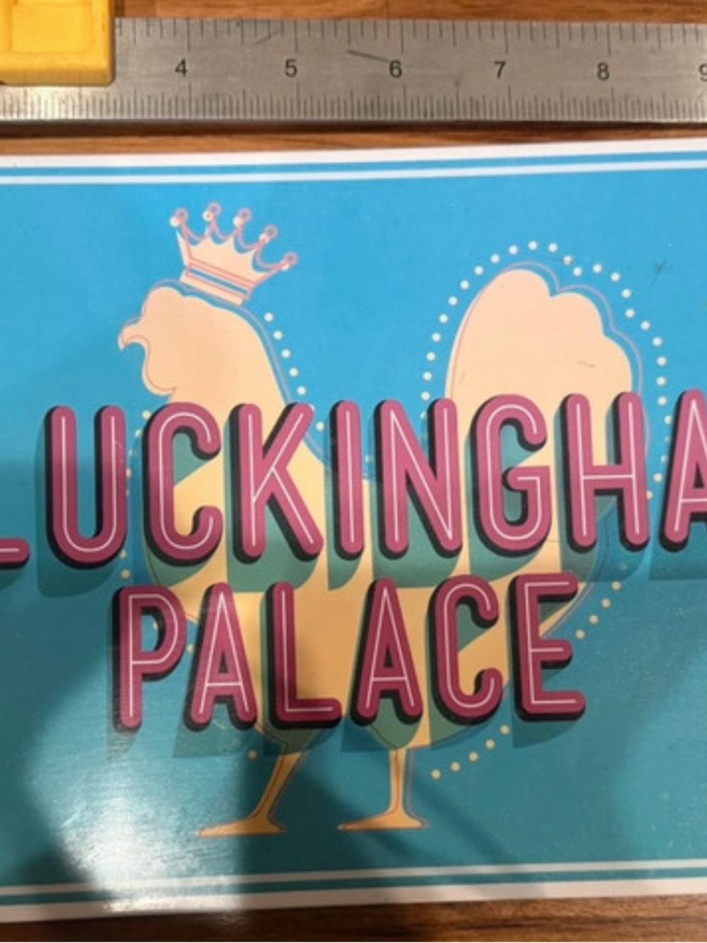 Cluckingham Palace Decorative Sign - Teal & Pink